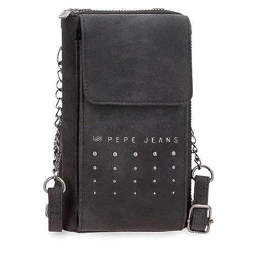 Pepe Jeans Holly Kleine Umhängetasche Schwarz 11x20x4 cm Kunstleder, Schwarz, Talla única, Kleine Umhängetasche von Pepe Jeans