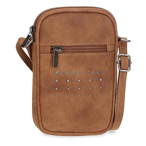 Pepe Jeans Holly Messenger-Tasche klein braun 11x17,5x2,5 cm Kunstleder braun, Talla única, kleine Umhängetasche, braun, one Size, Kleine Umhängetasche von Pepe Jeans