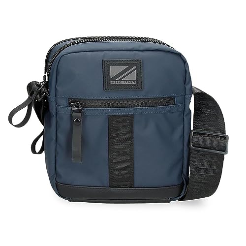 Pepe Jeans Hoxton Umhängetasche mit zwei Fächern, Blau, 17 x 22 x 7,5 cm, Polyester, blau, Talla única, Umhängetasche mit zwei Fächern Pepe Jeans Hoxton Umhängetasche mit zwei Fächern, Blau, 17 x 22 x 7,5 cm, Polyester, blau, Talla única, Umhängetasche mit zwei Fächern von Pepe Jeans