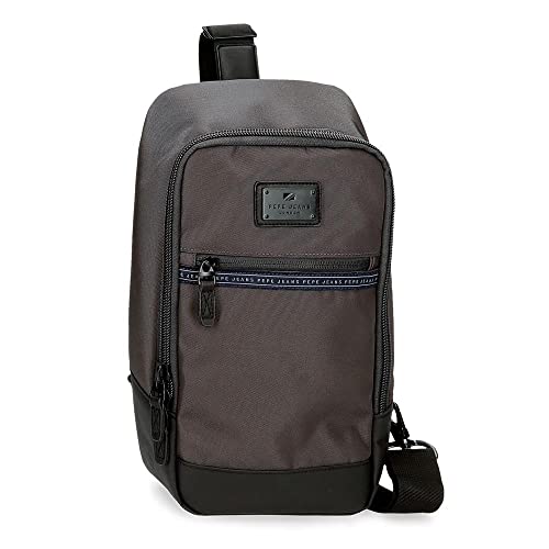 Pepe Jeans Iron Grey Umhängetasche 18x35x9 cm Polyester mit Kunstlederdetails Pepe Jeans Iron Grey Umhängetasche 18x35x9 cm Polyester mit Kunstlederdetails von Pepe Jeans