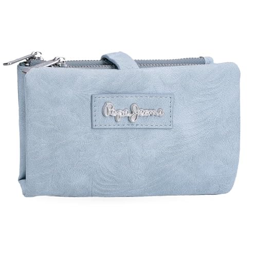 Pepe Jeans Jana Geldbörse mit Geldbörse, blau, 14,5 x 9 x 2 cm, Polyester, mit Details aus Kunstleder von Joumma Bags, blau, Talla única, Geldbörse mit Geldbörse von Pepe Jeans