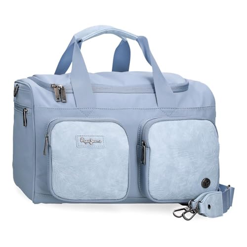 Pepe Jeans Jana Reisetasche, Blau, 40 x 25 x 20 cm, Polyester, mit Details aus Kunstleder von Joumma Bags, blau, Talla única, Reisetasche von Pepe Jeans