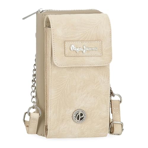 Pepe Jeans Jana Umhängetasche, Beige, 11 x 20 x 4 cm, Polyester, mit Details aus Kunstleder von Joumma Bags, Beige, Talla única, Umhängetasche von Pepe Jeans