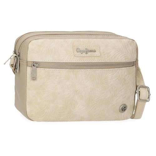 Pepe Jeans Jana Umhängetasche mit Zwei Fächern, Beige, 24 x 16 x 9 cm, Polyester mit Details aus Kunstleder von Joumma Bags, Beige, Talla única, Umhängetasche mit Zwei Fächern Pepe Jeans Jana Umhängetasche mit Zwei Fächern, Beige, 24 x 16 x 9 cm, Polyester mit Details aus Kunstleder von Joumma Bags, Beige, Talla única, Umhängetasche mit Zwei Fächern von Pepe Jeans