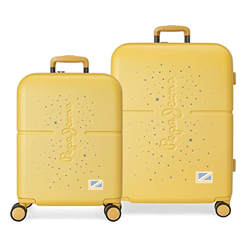 Pepe Jeans Jane Koffer-Set, 48 x 70 x 28 cm, gelb, 48x70x28 cms, Kofferset Pepe Jeans Jane Koffer-Set, 48 x 70 x 28 cm, gelb, 48x70x28 cms, Kofferset von Pepe Jeans