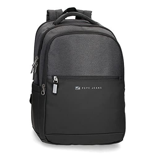 Pepe Jeans Jarvis Rucksack für Laptop, anpassbar, 31 x 44 x 15 cm, Schwarz, 20,46 l von Pepe Jeans