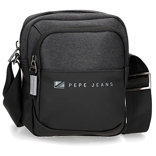 Pepe Jeans Jarvis Umhängetasche, Schwarz, 15 x 19,5 x 6 cm, Polyester mit Details aus Kunstleder Pepe Jeans Jarvis Umhängetasche, Schwarz, 15 x 19,5 x 6 cm, Polyester mit Details aus Kunstleder von Pepe Jeans