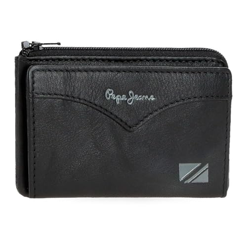 Pepe Jeans Joumma Bags Geldbörse mit Kartenfach, Schwarz, 11 x 7 x 1,5 cm, Leder, Schwarz, Talla única, Geldbörse mit Kartenhalter Pepe Jeans Joumma Bags Geldbörse mit Kartenfach, Schwarz, 11 x 7 x 1,5 cm, Leder, Schwarz, Talla única, Geldbörse mit Kartenhalter von Pepe Jeans