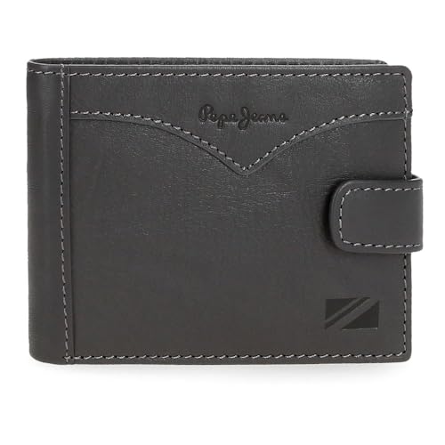 Pepe Jeans Joumma Bags Horizontale Geldbörse mit Klickverschluss, grau, 11 x 8,5 x 1 cm, Leder, grau, Talla única, Horizontale Geldbörse mit Klickverschluss Pepe Jeans Joumma Bags Horizontale Geldbörse mit Klickverschluss, grau, 11 x 8,5 x 1 cm, Leder, grau, Talla única, Horizontale Geldbörse mit Klickverschluss von Pepe Jeans