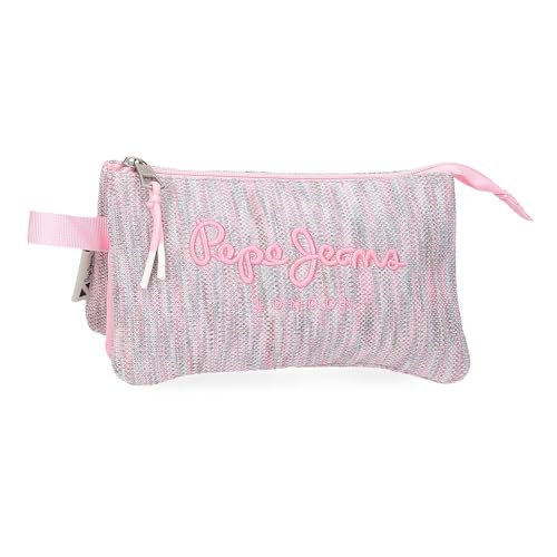 Pepe Jeans Joumma Bags by Joumma Bags, 3-teilig, Rosa, 22 x 12 x 5 cm, Polyester, Rosa, Dreifaches Federmäppchen von Pepe Jeans