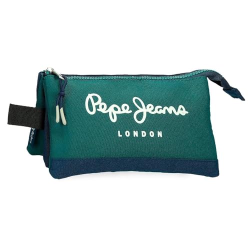 Pepe Jeans Joumma Bags by Joumma Bags by Joumma Bags, 3-teiliges Federmäppchen, Grün, 22 x 12 x 5 cm, grün, Dreifaches Federmäppchen von Pepe Jeans