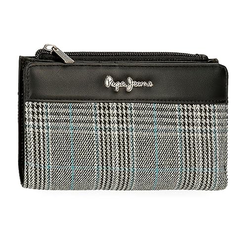 Pepe Jeans Kendra Geldbörse mit Kartenfach, Schwarz, 17 x 10 x 2 cm, Polyester mit Details aus Kunstleder, Schwarz, Talla única, Brieftasche mit Kartenhalter Pepe Jeans Kendra Geldbörse mit Kartenfach, Schwarz, 17 x 10 x 2 cm, Polyester mit Details aus Kunstleder, Schwarz, Talla única, Brieftasche mit Kartenhalter von Pepe Jeans