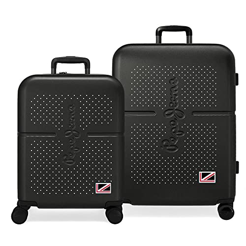 Pepe Jeans Laila Koffer-Set, 48 x 70 x 28 cm, Schwarz , 48x70x28 cms, Kofferset Pepe Jeans Laila Koffer-Set, 48 x 70 x 28 cm, Schwarz , 48x70x28 cms, Kofferset von Pepe Jeans