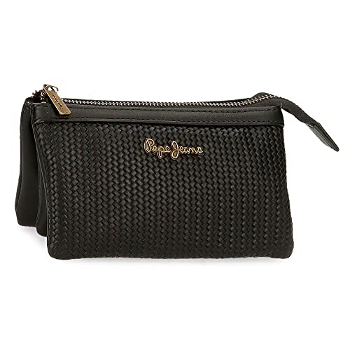 Pepe Jeans Lena Geldbörse Drei Fächer Schwarz 17,5x9,5x2 cm Kunstleder Pepe Jeans Lena Geldbörse Drei Fächer Schwarz 17,5x9,5x2 cm Kunstleder von Pepe Jeans