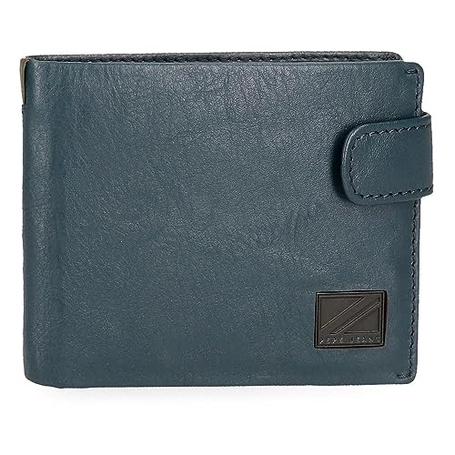 Pepe Jeans Marshal Horizontale Geldbörse mit Klickverschluss, Blau, 11 x 8,5 x 1 cm Leder, blau, Talla única, Horizontale Brieftasche mit Klickverschluss Pepe Jeans Marshal Horizontale Geldbörse mit Klickverschluss, Blau, 11 x 8,5 x 1 cm Leder, blau, Talla única, Horizontale Brieftasche mit Klickverschluss von Pepe Jeans