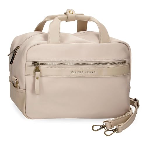 Pepe Jeans Morgan Kulturbeutel, anpassbar, mit Umhängetasche, Beige, 31 x 21 x 15 cm, Polyester und PU von Joumma Bags, Beige, Talla única, Kulturbeutel mit Schulterriemen von Pepe Jeans