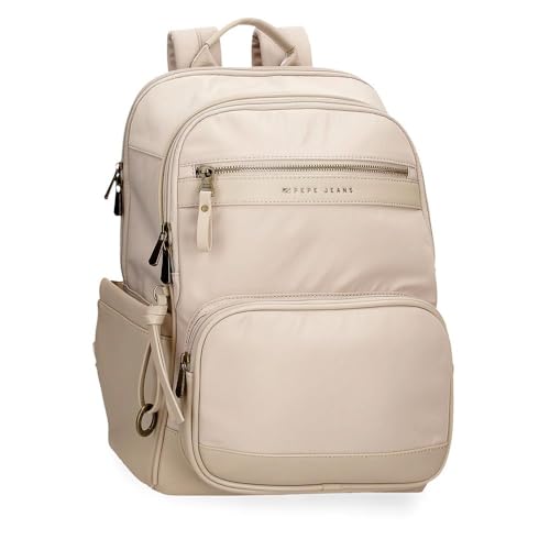 Pepe Jeans Joumma Bags Morgan Casual Daypacks, Reisetaschen, beige und schwarz, Kunstleder für Damen, beige, Talla única, PC-Rucksack Pepe Jeans Joumma Bags Morgan Casual Daypacks, Reisetaschen, beige und schwarz, Kunstleder für Damen, beige, Talla única, PC-Rucksack von Pepe Jeans