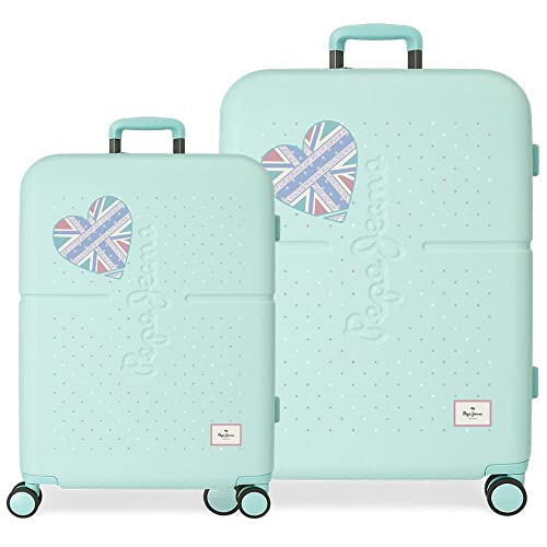 Pepe Jeans Nerea Blue Kofferset 55/70 cm starres ABS integrierter TSA-Verschluss 116L 7,54kg 4 Doppelrollen Handgepäck Pepe Jeans Nerea Blue Kofferset 55/70 cm starres ABS integrierter TSA-Verschluss 116L 7,54kg 4 Doppelrollen Handgepäck von Pepe Jeans
