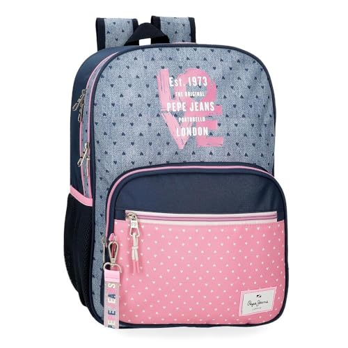 Pepe Jeans Noni Denim Schulrucksack, Mehrfarbig, 30 x 40 x 12 cm, Polyester, 14,4 l, bunt, Schulrucksack Pepe Jeans Noni Denim Schulrucksack, Mehrfarbig, 30 x 40 x 12 cm, Polyester, 14,4 l, bunt, Schulrucksack von Pepe Jeans