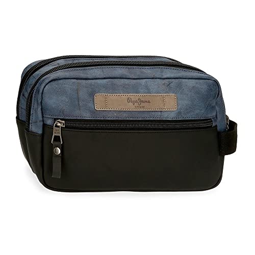 Pepe Jeans Ocean Kulturbeutel Zwei Fächer Anpassbar Blau 26x16x12 cm Polyester mit Kunstlederdetails von Pepe Jeans