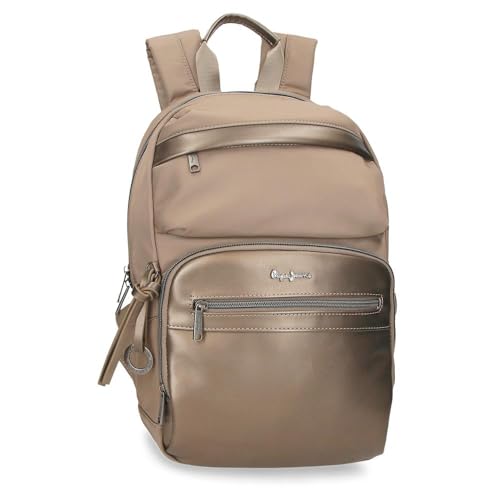 Pepe Jeans Ruby lässiger Rucksack aus Polyester und Kunstlederdetails, breite und verstellbare Träger, die sich anpassen, Fronttasche von Joumma Bags, Beige, Talla única, PC-Rucksack Pepe Jeans Ruby lässiger Rucksack aus Polyester und Kunstlederdetails, breite und verstellbare Träger, die sich anpassen, Fronttasche von Joumma Bags, Beige, Talla única, PC-Rucksack von Pepe Jeans