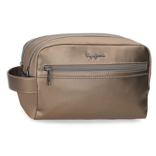 Pepe Jeans Ruby Joumma Bags Portemonnaie, Geldbörse aus Polyester und Kunstlederdetails, Beige, Talla única, Doppelter Kulturbeutel Pepe Jeans Ruby Joumma Bags Portemonnaie, Geldbörse aus Polyester und Kunstlederdetails, Beige, Talla única, Doppelter Kulturbeutel von Pepe Jeans