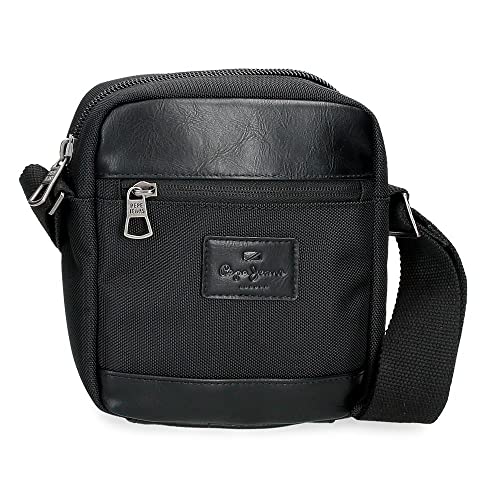 Pepe Jeans Sander Schwarze Umhängetasche 15x19,5x6 cm Polyester mit Kunstlederdetails Pepe Jeans Sander Schwarze Umhängetasche 15x19,5x6 cm Polyester mit Kunstlederdetails von Pepe Jeans