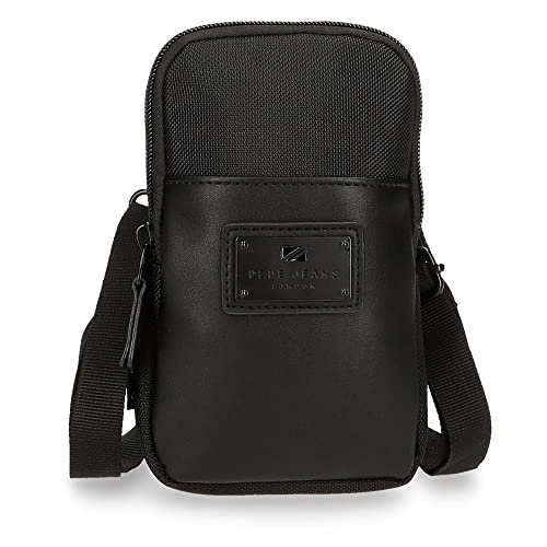 Pepe Jeans Soho Umhängetasche für Handy, Schwarz, 10,5 x 18 x 2 cm, Polyester und PU, Mehrfarbig (Mehrfarbig), Talla única, Umhängetasche für Mobiltelefon von Pepe Jeans