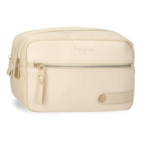 Pepe Jeans Sprig Kulturbeutel, Beige, 26 x 16 x 12 cm, Kunstleder von Joumma Bags, Beige, Talla única, Kosmetiktasche von Pepe Jeans