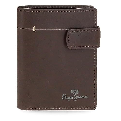 Pepe Jeans Staple Vertikale Geldbörse mit Klickverschluss, Braun, 8,5 x 10,5 x 1 cm Leder, braun, Talla única, Vertikale Geldbörse mit Klickverschluss Pepe Jeans Staple Vertikale Geldbörse mit Klickverschluss, Braun, 8,5 x 10,5 x 1 cm Leder, braun, Talla única, Vertikale Geldbörse mit Klickverschluss von Pepe Jeans
