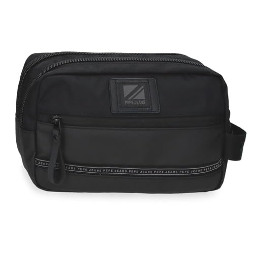 Pepe Jeans Stratford Kulturbeutel mit zwei Fächern, anpassbar, Schwarz, 26 x 16 x 12 cm, Polyester von Joumma Bags, Schwarz, Talla única, Kosmetiktasche mit zwei Fächern, anpassbar Pepe Jeans Stratford Kulturbeutel mit zwei Fächern, anpassbar, Schwarz, 26 x 16 x 12 cm, Polyester von Joumma Bags, Schwarz, Talla única, Kosmetiktasche mit zwei Fächern, anpassbar von Pepe Jeans