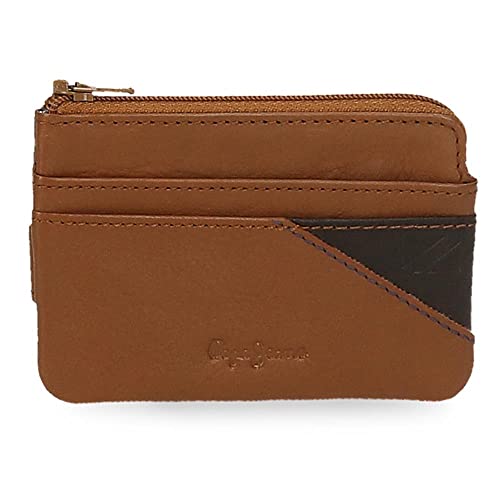 Pepe Jeans Striking Geldbörse mit Kartenhalter, Braun, 11 x 7 x 1,5 cm, Leder, braun, Geldbörse mit Kartenfach von Pepe Jeans