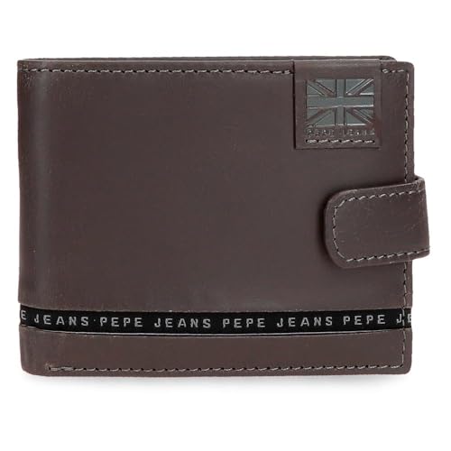 Pepe Jeans Tape Horizontale Geldbörse mit Klickverschluss, Braun, 11 x 8,5 x 1 cm, Leder von Joumma Bags, braun, Talla única, Horizontale Geldbörse mit Klickverschluss Pepe Jeans Tape Horizontale Geldbörse mit Klickverschluss, Braun, 11 x 8,5 x 1 cm, Leder von Joumma Bags, braun, Talla única, Horizontale Geldbörse mit Klickverschluss von Pepe Jeans