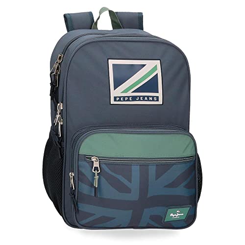 Pepe Jeans Tom Schulrucksack mit zwei Fächern, anpassbar an Trolley, blau, 30 x 40 x 13 cm, Polyester, 15,6 l Pepe Jeans Tom Schulrucksack mit zwei Fächern, anpassbar an Trolley, blau, 30 x 40 x 13 cm, Polyester, 15,6 l von Pepe Jeans