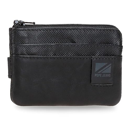 Pepe Jeans Topper Geldbörse mit Kartenfach, Schwarz, 11 x 7 x 1,5 cm, Leder, Schwarz, Talla única, Geldbörse mit Kartenhalter Pepe Jeans Topper Geldbörse mit Kartenfach, Schwarz, 11 x 7 x 1,5 cm, Leder, Schwarz, Talla única, Geldbörse mit Kartenhalter von Pepe Jeans