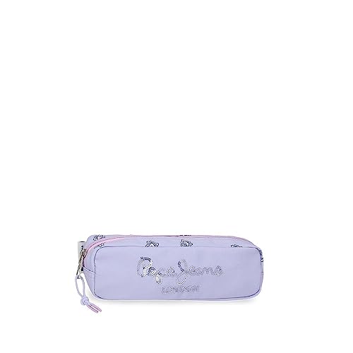 Pepe Jeans Becca Federmäppchen, Violett, 22 x 7 x 3 cm, Polyester, dunkelviolett, Talla única, etui von Pepe Jeans