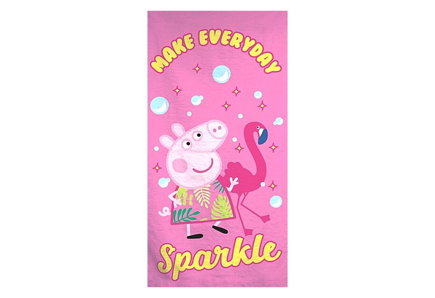 Peppa Pig Badetuch MAKE EVERYDAY SPARKLE - Peppa Wutz, Mikrofaser, Kinder Strandtuch 70 x 140 cm von Peppa Pig