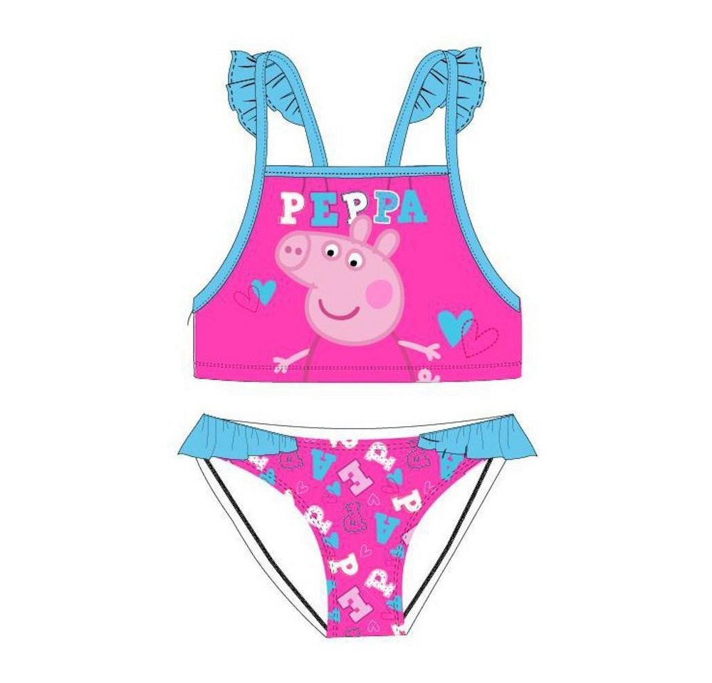 Peppa Pig Bügel-Bikini Peppa Pig 2-teiliger Bikini für Mädchen, Pink, Größen 92-110 (2-St) von Peppa Pig