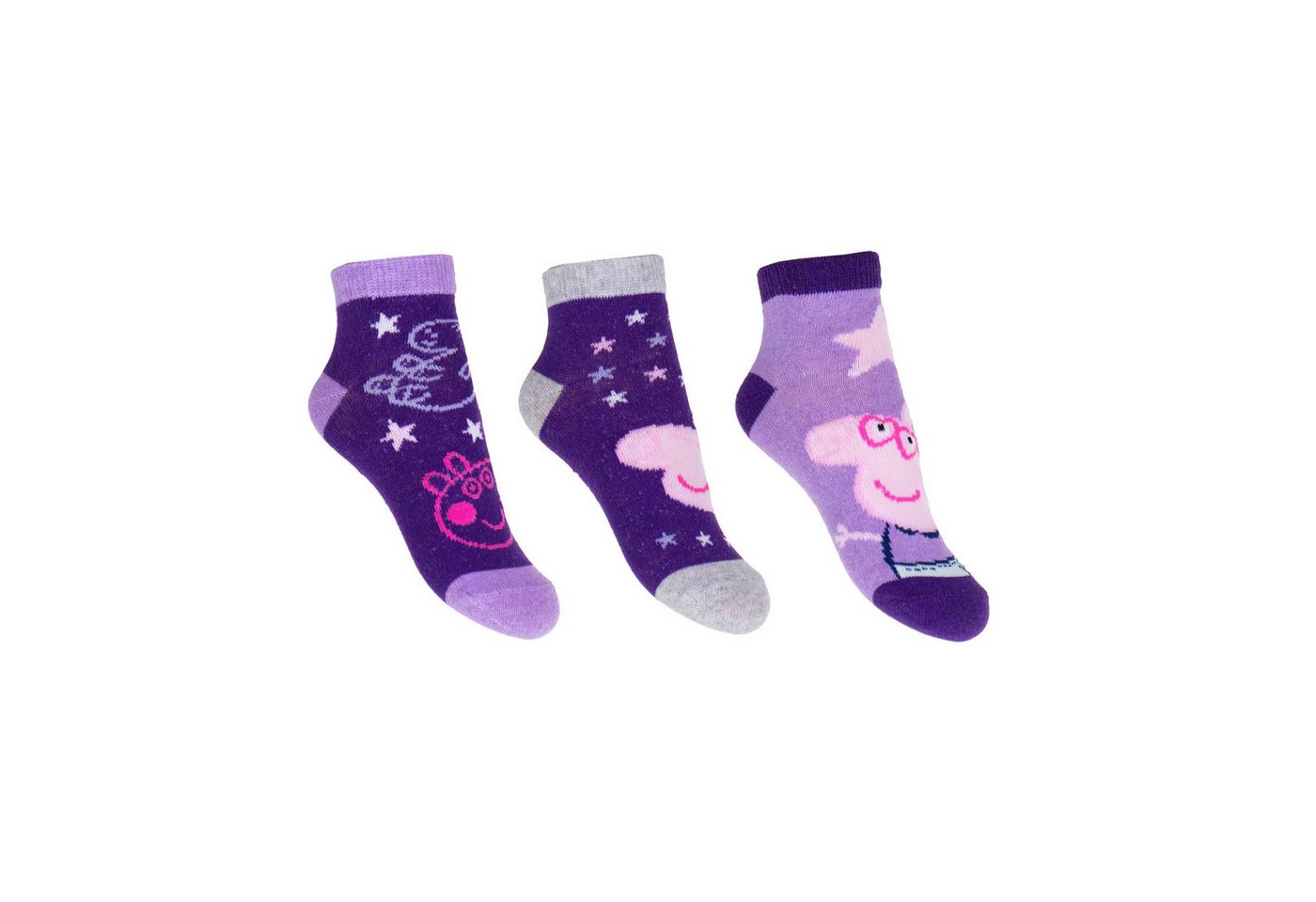 Peppa Pig Feinsöckchen Peppa Pig Kinder Socken - 3er Pack Sneaker Strümpfe Baumwoll-Mix Peppa Pig Feinsöckchen Peppa Pig Kinder Socken - 3er Pack Sneaker Strümpfe Baumwoll-Mix von Peppa Pig