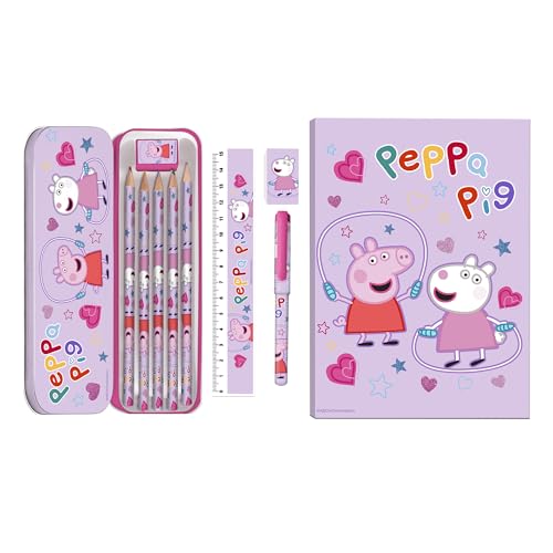 Peppa Pig Schreibwaren-Geschenk-Set für Kinder, zum Ausmalen, mehrfarbig, rose, Peppa Pig von Peppa Pig