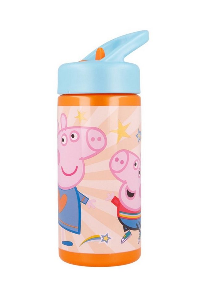 Peppa Pig Trinkflasche Kunststoff Trinkflasche mit Henkel Peppa Schorsch Molly Mieze von Peppa Pig