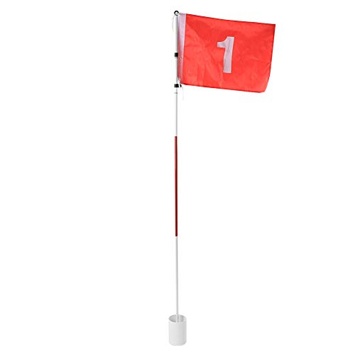 3-teiliges Übungs-Golf-Pin-Flaggen-Set, Abnehmbares Metallstangen-Lochbecher-Golfplatz-Set, Nylon-Flagge, Verstellbare Flaggen-Golfflaggen, Golf-Pin-Flaggen-Lochbecher-Set von PerGar