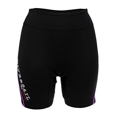 Perfeclan Herren Damen Badehose 1.5mm Neopren Hosen Kurze Neoprenshort Paddelhose, Lila, Frauen L von Perfeclan