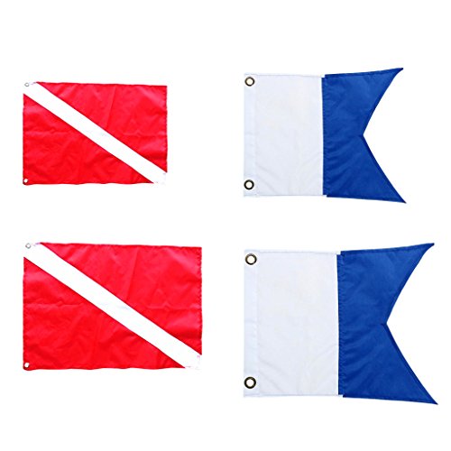 Perfeclan 4 Stücke Taucher Unten Flagge, Outdoor Boot Flagge, Tauchflagge, Maritime Signal Flagge Perfeclan 4 Stücke Taucher Unten Flagge, Outdoor Boot Flagge, Tauchflagge, Maritime Signal Flagge von Perfeclan
