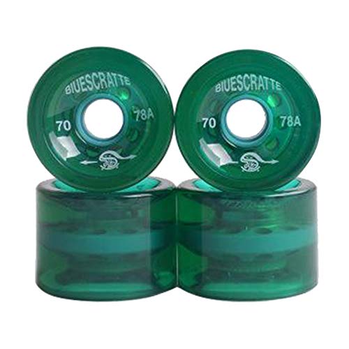 Perfeclan 4pcs/Pack 70mm Longboard Ersatz Skateboard 78A Härte Cruising Wheel ABEC 9 Lager Außenhülle, Grün von Perfeclan