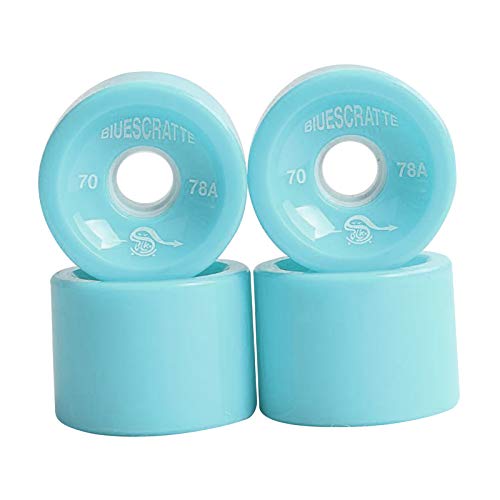 Perfeclan 4pcs/Pack 70mm Longboard Ersatz Skateboard 78A Härte Cruising Wheel ABEC 9 Lager Außenhülle, Hellblau von Perfeclan