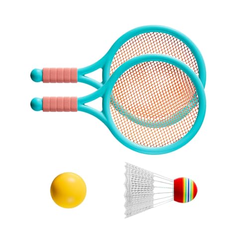 Perfeclan Badminton-Tennis-Set für Kinder, Tennisschläger, Badmintonschläger, Sport, interaktives Spielzeug, Tennisschläger-Set zum Spielen im Hinterhof, Blau von Perfeclan