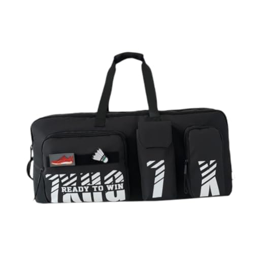 Perfeclan Badmintontasche, Reisetasche, Schläger-Tragetasche, multifunktionale tragbare Tennistasche, Sportgerätetasche für Profisportler, Schwarz von Perfeclan