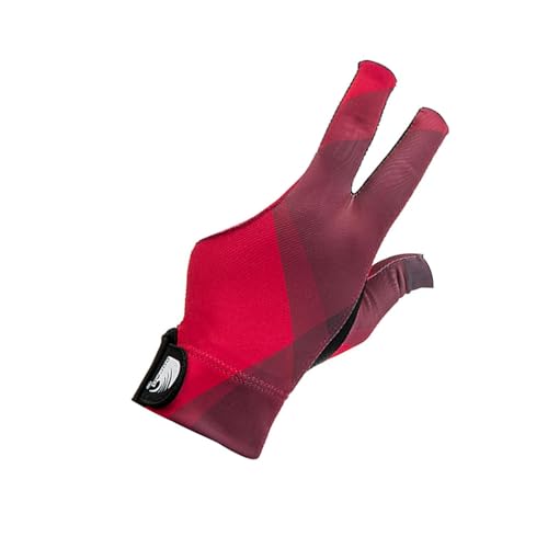 Perfeclan Billardhandschuh, Snooker-Poolhandschuh, 3-Finger-Queue-Handschuhe, leichtes Zubehör, Handschuh für die Linke Hand, separater Fingerhandschuh zum Üben, Rot von Perfeclan