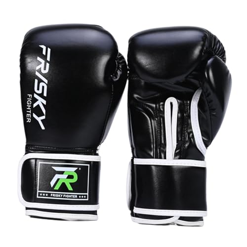 Perfeclan Boxhandschuhe, Schlaghandschuhe für Männer und Frauen, Handschutz, Boxausrüstung, Sparringshandschuhe für Grappling, Sanda, Karate, Kampf, schwarz 10OZ von Perfeclan